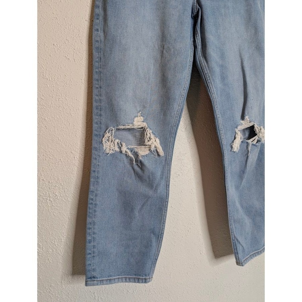 Abercrombie & Fitch 90s The Mom High Rise Straight Jeans Blue Distressed 28 6R - Picture 5 of 5